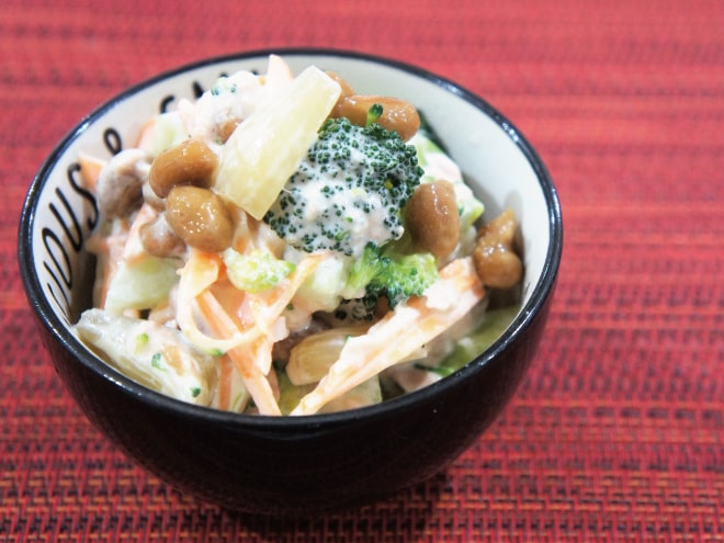 らっきょと納豆のシーチキンマヨ和え