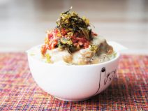 明太子高菜チーズ納豆キムチご飯