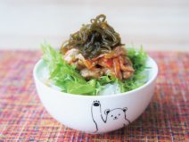 もずくキムチサラダ納豆ご飯