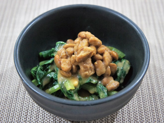 納豆と小松菜の酢味噌和え