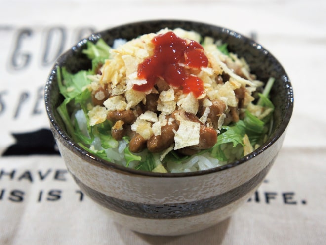 納豆ポテチご飯