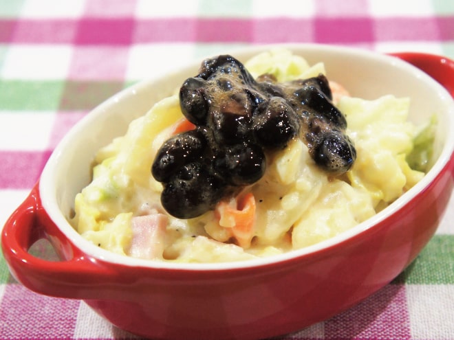 クリーミーポテトサラダ黒豆納豆