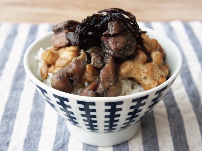 納豆地鶏昆布ご飯