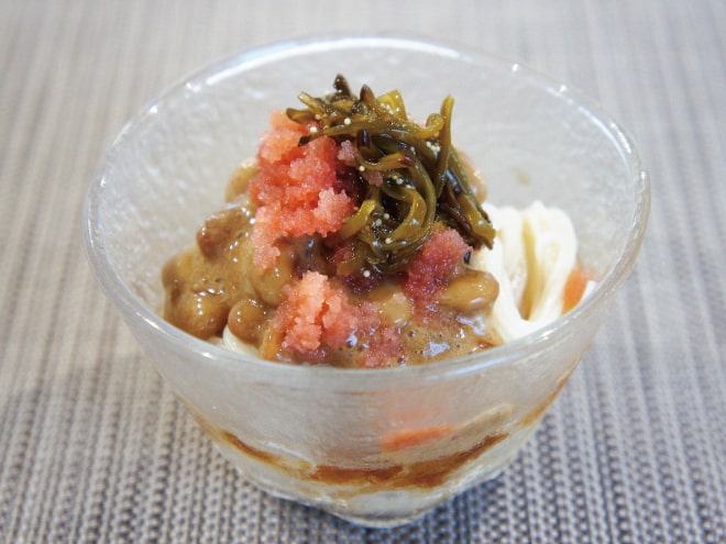 納豆めかぶタラコ素麺