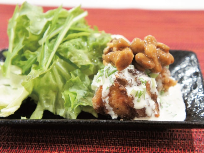 唐揚げ納豆マヨソース
