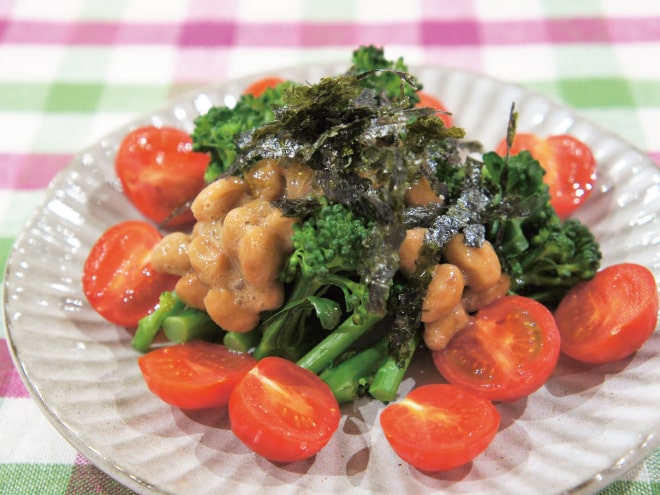 スティックセニョールと韓国海苔納豆