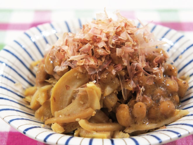 筍と納豆の甘辛炒め