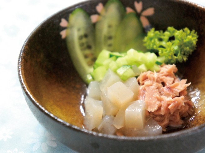 こんにゃくシーチキンきゅうり和え